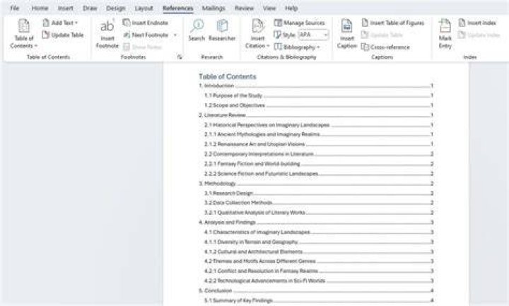 How do I enable contents in Word?
