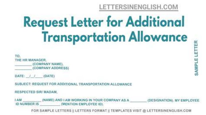 How do I write a letter of transportation allowance?