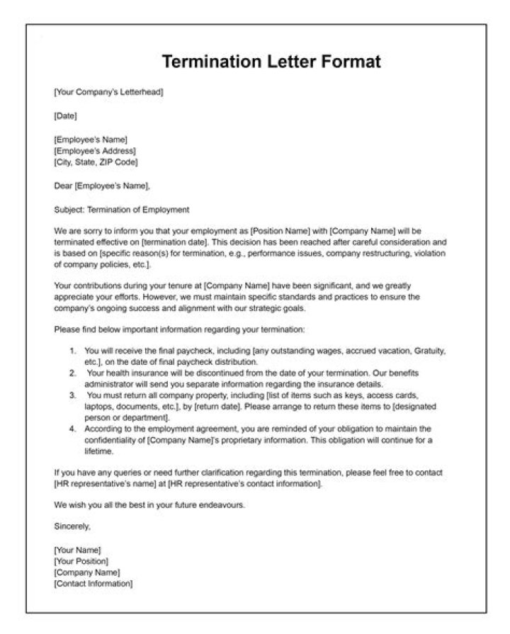 How do I write an employment termination notice?