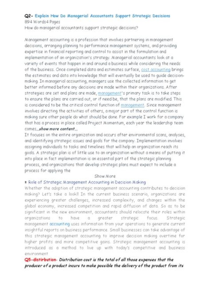 How do managerial accountants support strategic decisions?