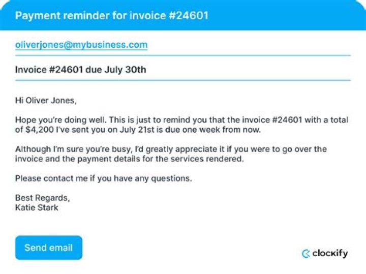How do you ask for payment in a message?