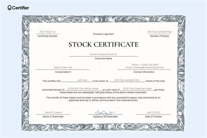 How do you fill out a corporate stock certificate?