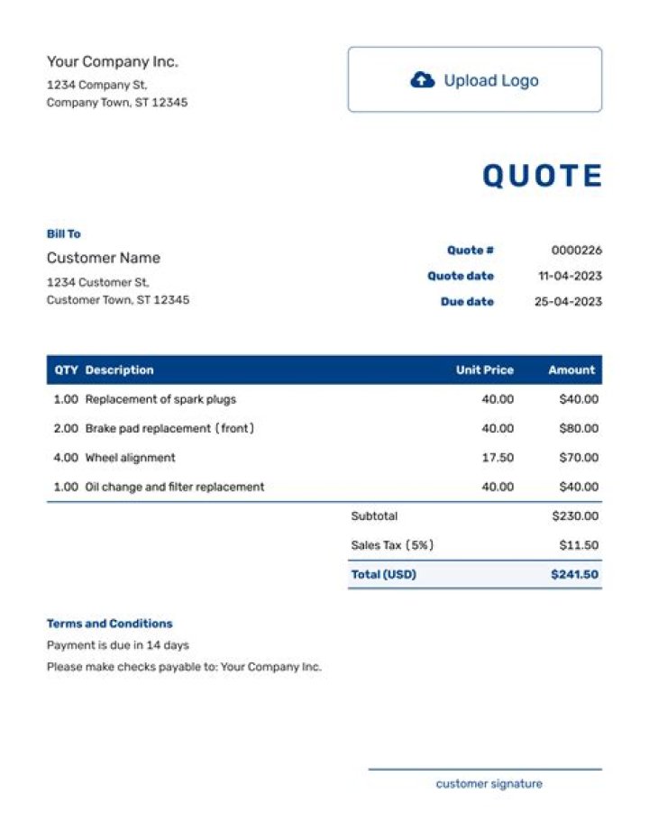How do you write a business quotation?