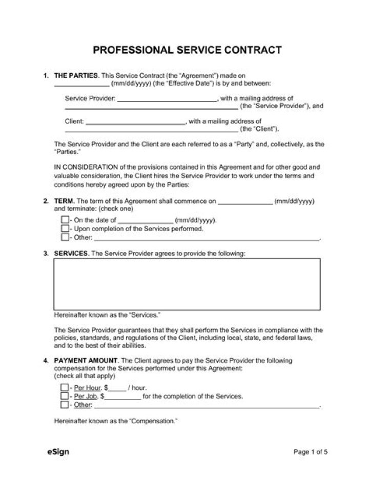 How do you write a professional contract?