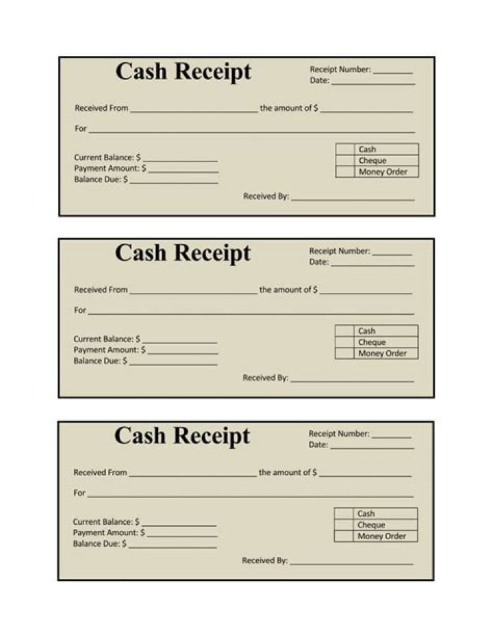 How do you write a receipt for money received?