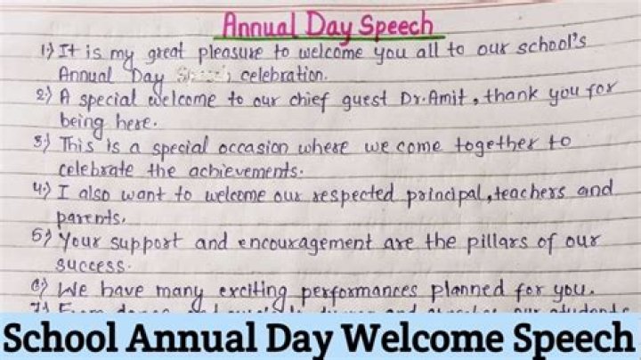 How do you write an annual day welcome speech?