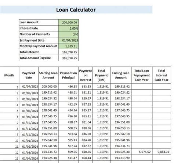 How is the carrying amount of a loan calculated?