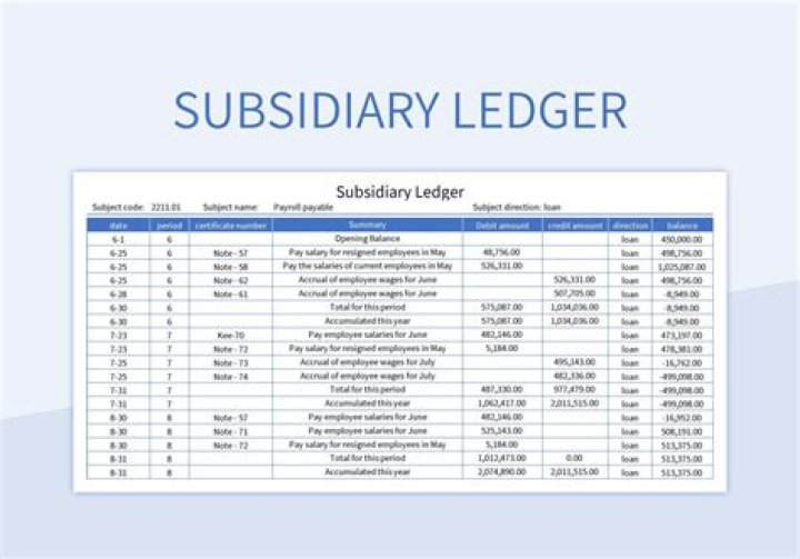 How many subsidiary ledgers are there?