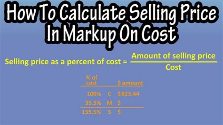How much is the mark on what percent of cost is it of selling price?