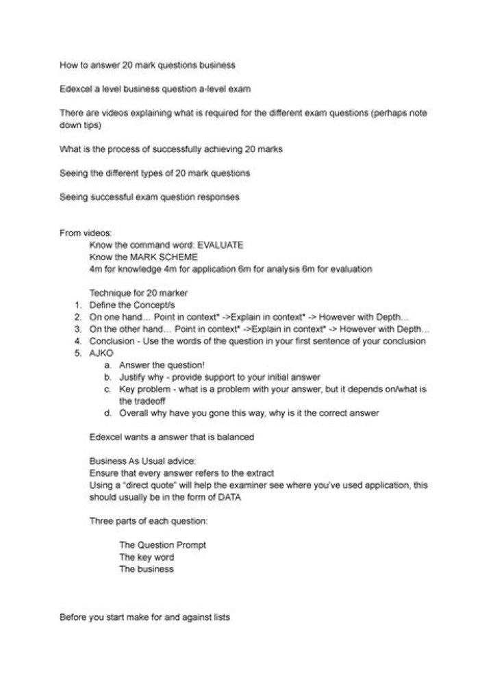 How to answer Practice Exam questions in business?