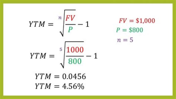 How to calculate the yield to maturity of a zero coupon bond?