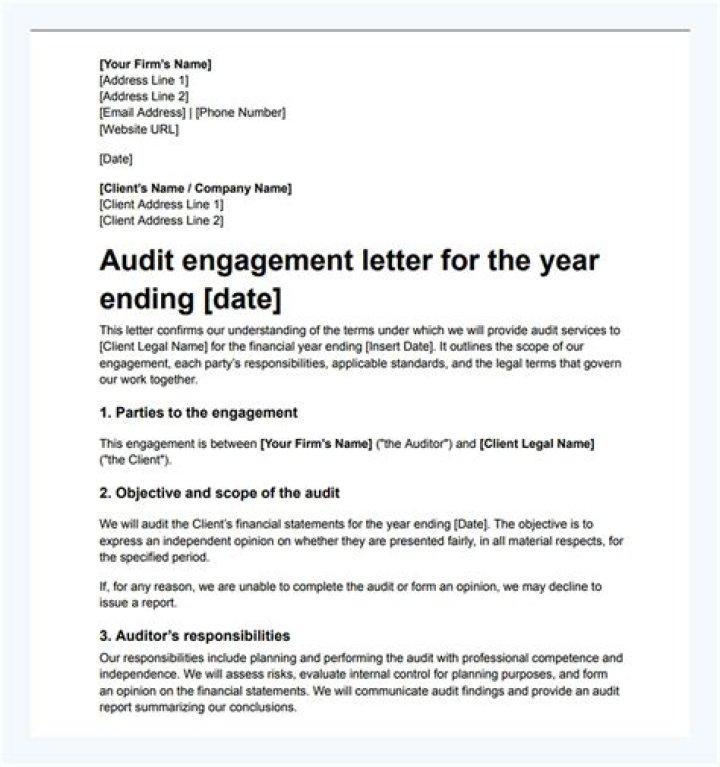 Is an engagement letter required for an audit?