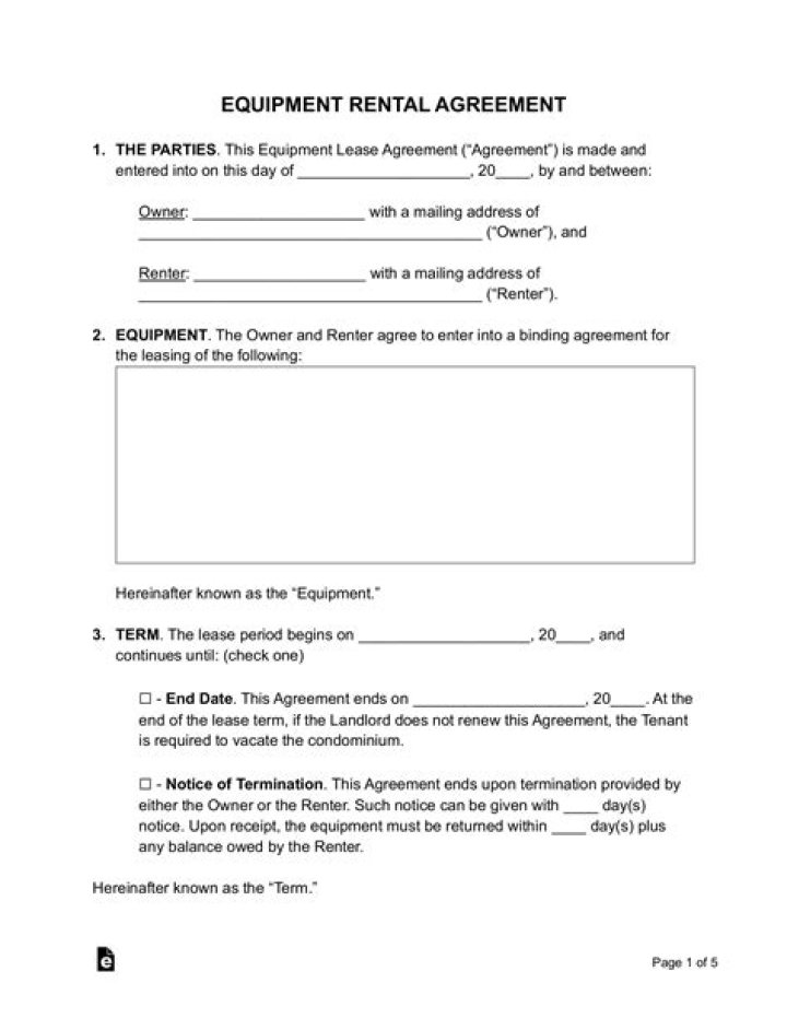 Is an equipment lease an operating lease?