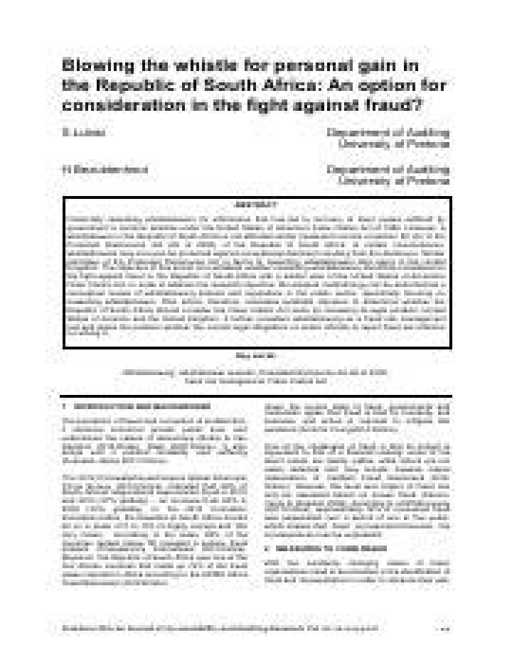 Should whistleblowers be rewarded?