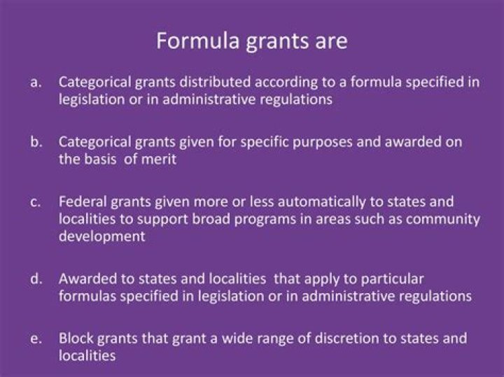 What are categorical formula grants?