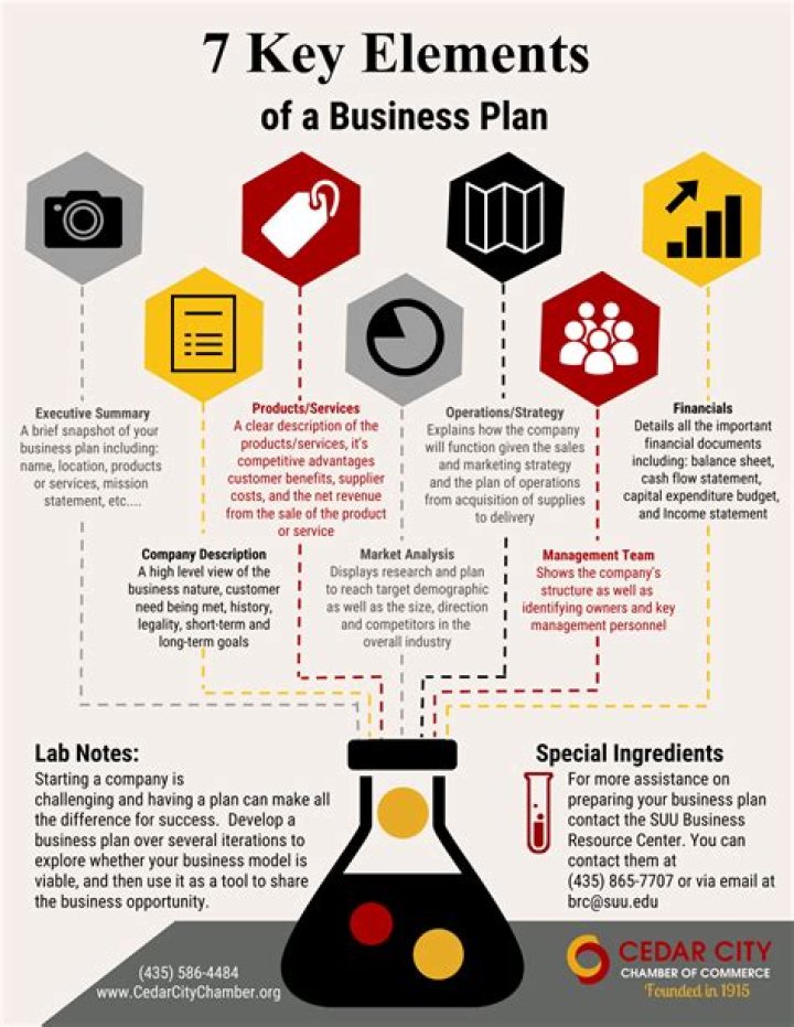 What are key elements of a business plan?