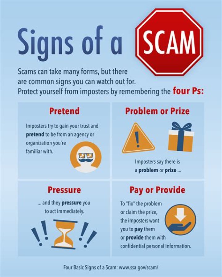 What are signs of scams?