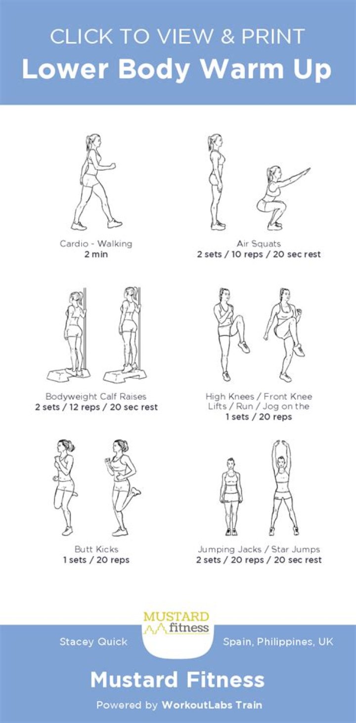 What are some examples of warm up exercises?