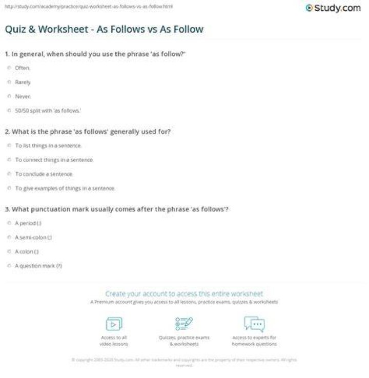 What are some questions as follows or some questions follow?