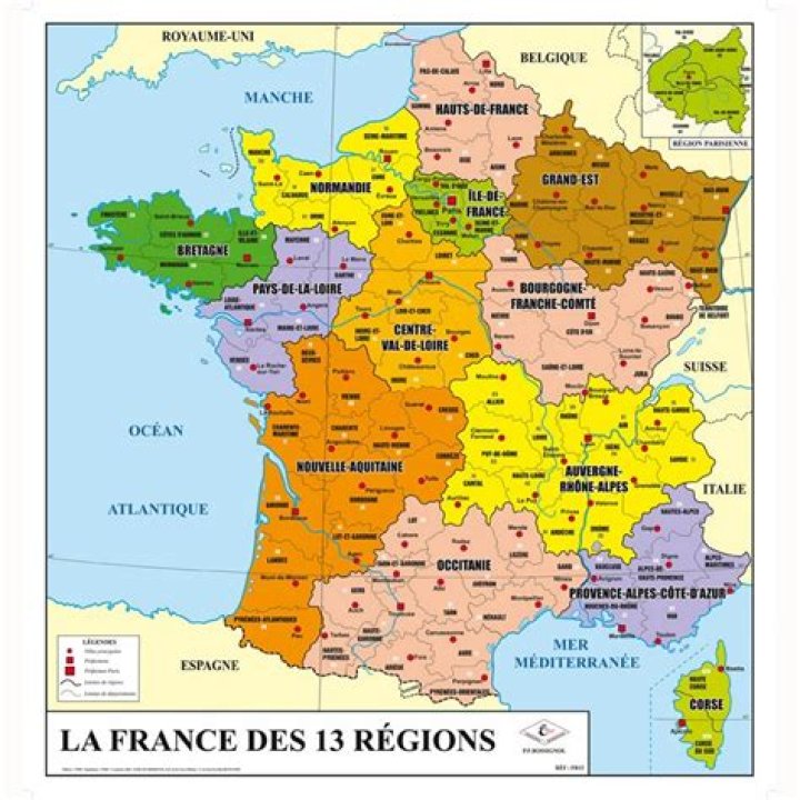 What are the 13 administrative regions of France?