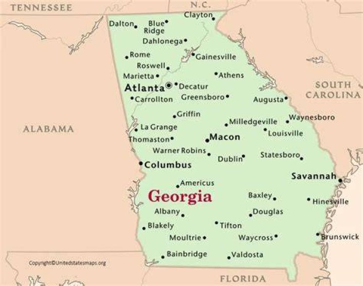 What are the 5 major cities of Georgia?