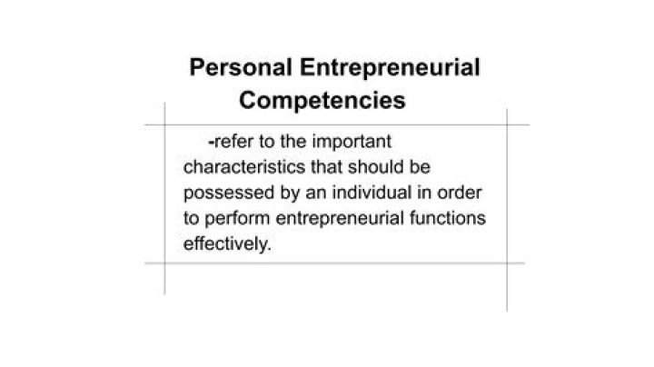 What are the 5 personal entrepreneurial competencies?