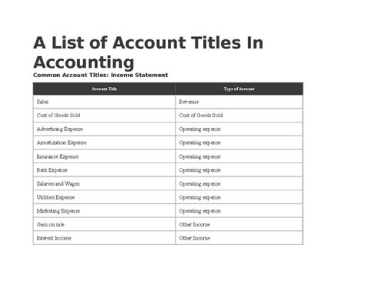 What are the account titles under merchandising business?