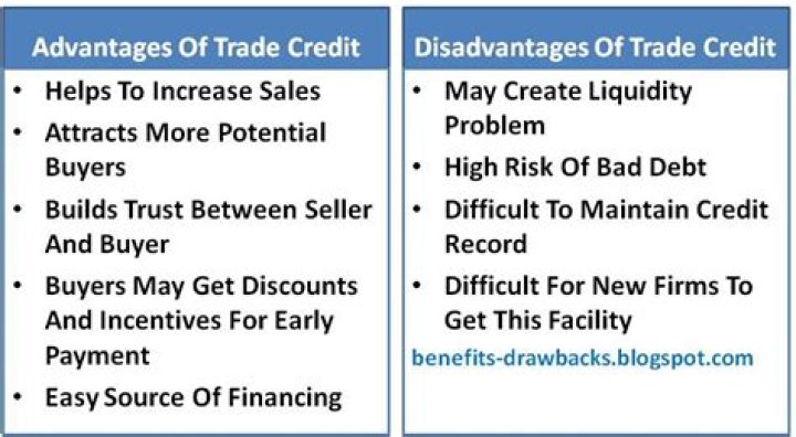 What are the advantage and disadvantage of trade credit as a source of finance?