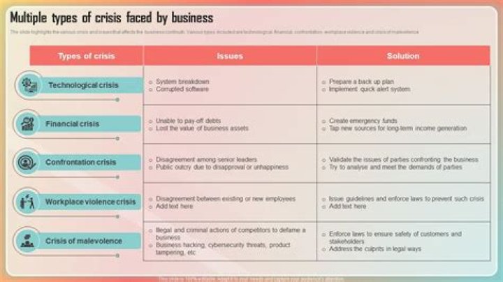 What are the different types of business crisis?