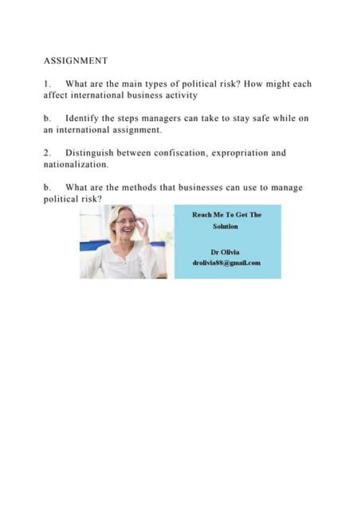 What are the main types of political risk?