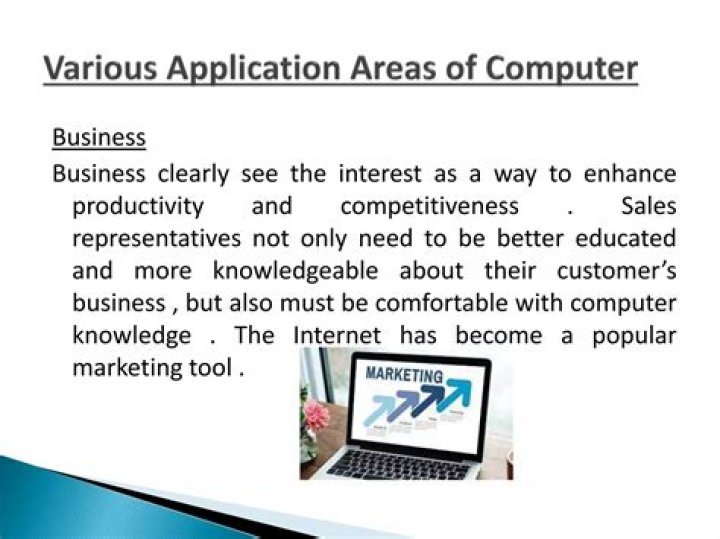 What are the major application area of computer?