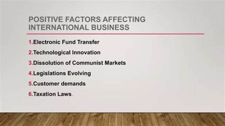 What are the major factors that affecting international business?