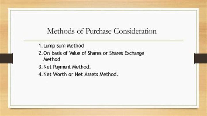 What are the methods to calculate purchase consideration?