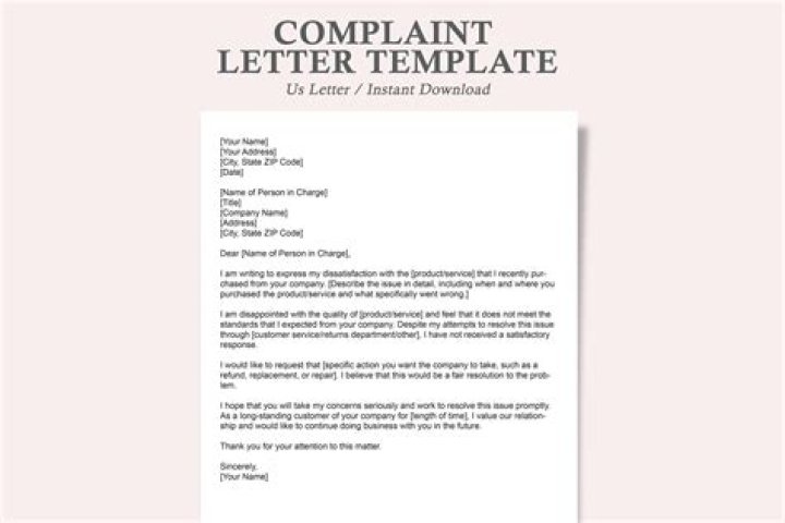 What are the rules for a complaint letter?