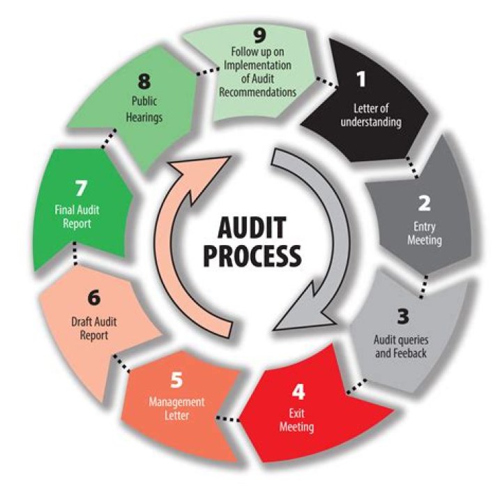 What are the steps involved in the audit of ledger?