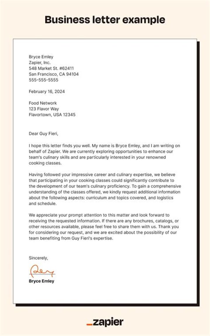 What are the structural components of a business letter?