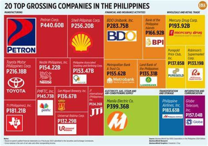 What are the top 10 corporations in the Philippines?