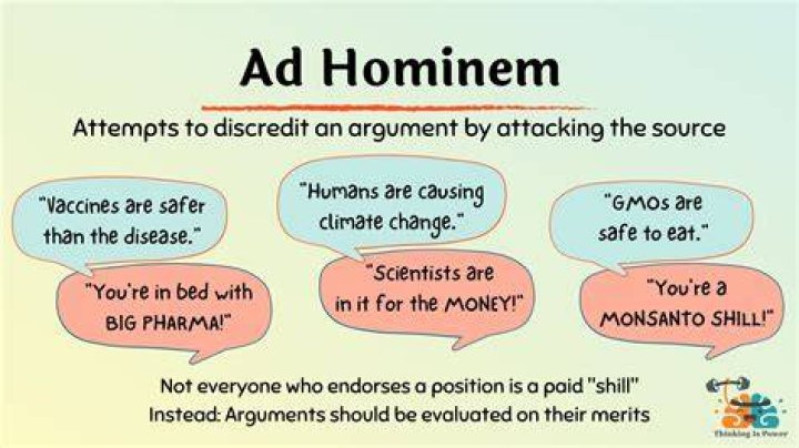 What are the two types of ad hominem attacks?
