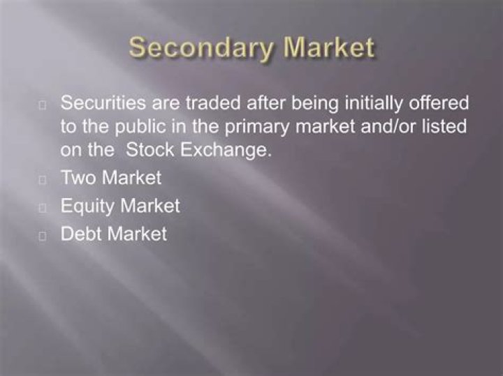 What can be traded in secondary market?
