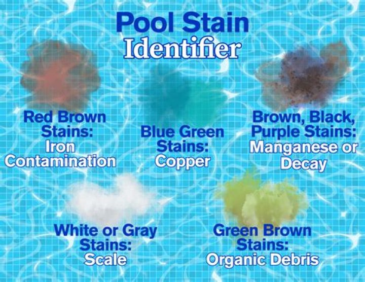 What causes brown stains in pool?