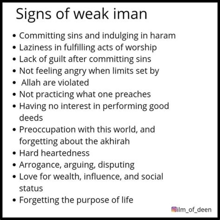 What causes weak Iman?
