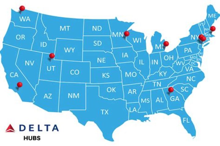 What cities are Delta hubs?