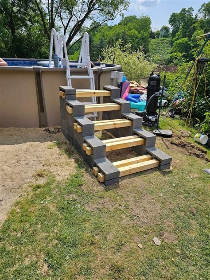 What depth are pool steps?