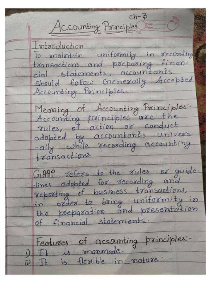 What do you mean by accounting principles Class 11?