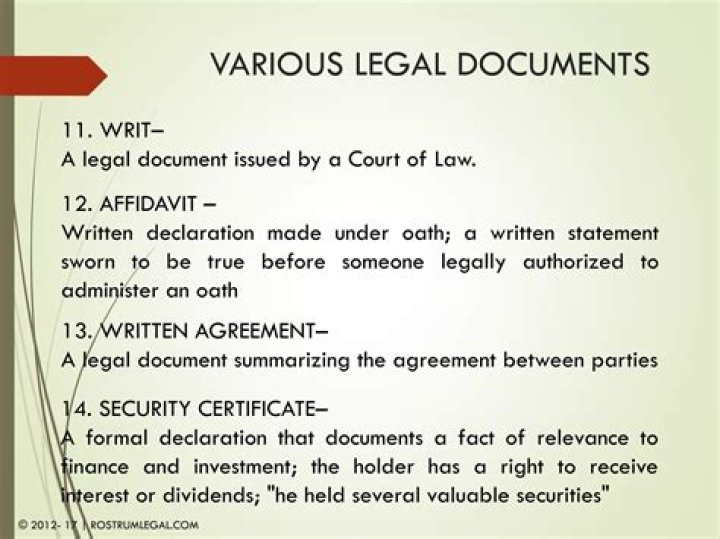 What documents are considered legal documents?