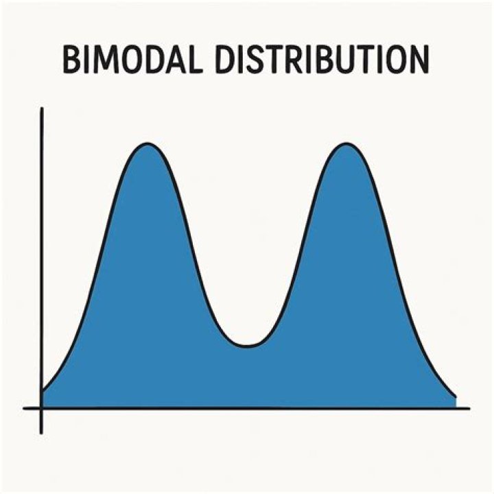 What does a bimodal distribution show?