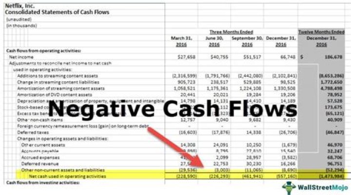 What does a negative cash balance mean?