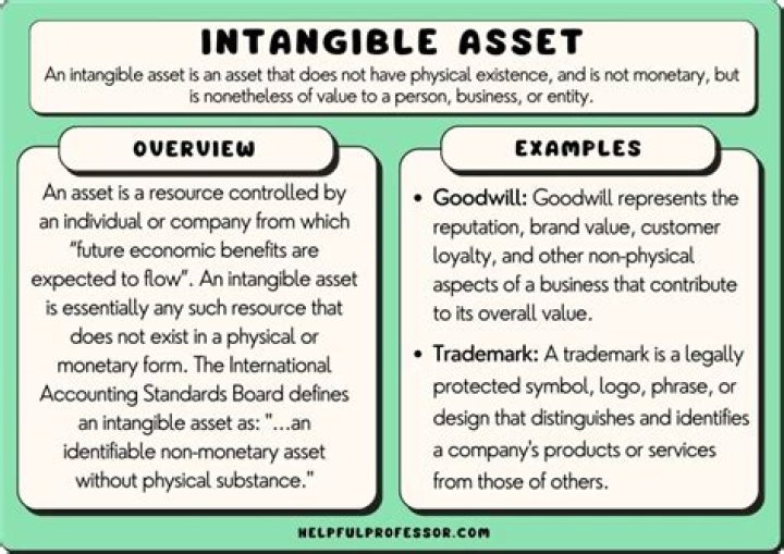 What does an increase in intangible assets mean?