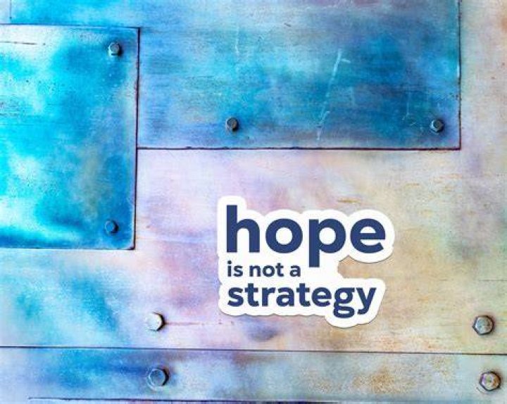 What does Hope is not a strategy?