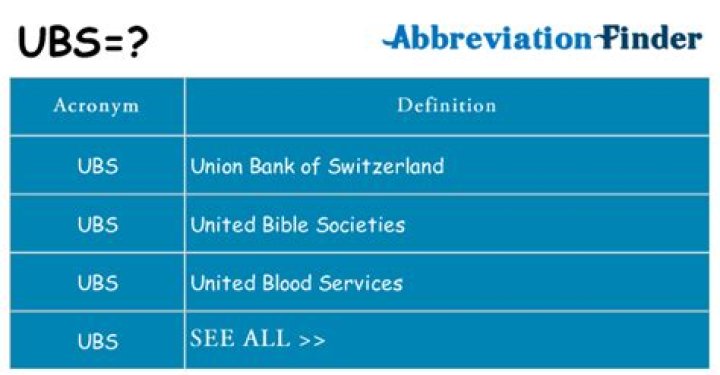 What does UBS mean?